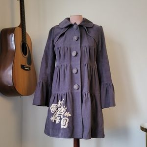 Anthropologie Embroidered Coat